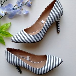 Merona denim striped heels size7